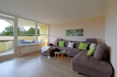 Ein Sitzbereich in der Unterkunft Apartment 410