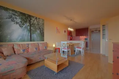 Ein Sitzbereich in der Unterkunft Apartment 551