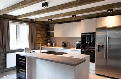 Küche/Küchenzeile in der Unterkunft StrandBerg's Ursprung: Spa & Kitchen