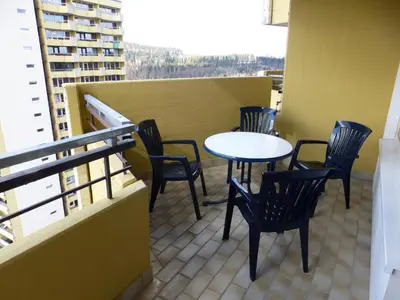 Ein Balkon oder eine Terrasse in der Unterkunft App 342 gemütlich und mit Weitblick