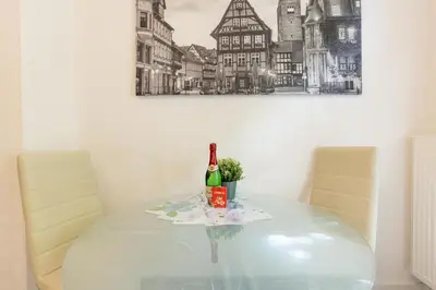 Ein Sitzbereich in der Unterkunft Ferienwohnung zur Vossbrücke