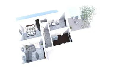 Grundriss der Unterkunft Ferienwohnung zur Vossbrücke