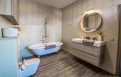 Ein Badezimmer in der Unterkunft Froeschkoenig