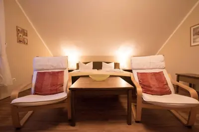 Ein Bett oder Betten in einem Zimmer der Unterkunft Ulrichshof
