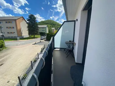 Ein Balkon oder eine Terrasse in der Unterkunft Ferienhäuser Unikat A&B