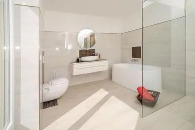 Ein Badezimmer in der Unterkunft Designpension Classicidyll - Sennhütte 3