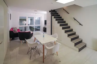 Ein Sitzbereich in der Unterkunft Designpension Idyll Nr21 Hotel Garni
