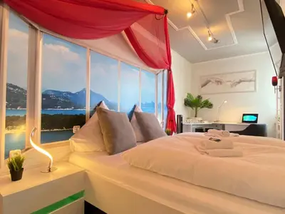 Ein Bett oder Betten in einem Zimmer der Unterkunft RelaxApartments ABENDSONNE im Herzen des Harzes - ein El Dorado für Wanderer, Biker und Ruhesuchende - mit sonnigem Balkon und Platz für bis zu 3 Personen