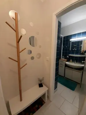 Ein Badezimmer in der Unterkunft BocksbergGlück in Hahnenklee, Endreinigung, bezogene Betten, Handtücher inklusive