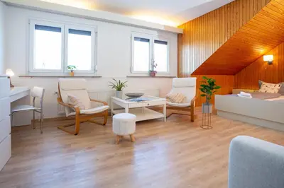 Ein Sitzbereich in der Unterkunft Casa Natura