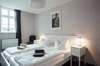 Ein Bett oder Betten in einem Zimmer der Unterkunft Zum Jakobi 2