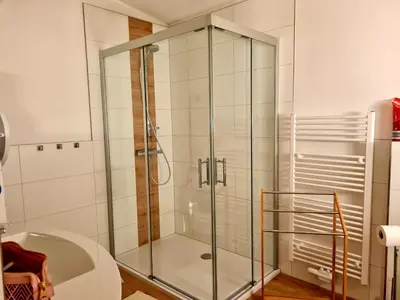 Ein Badezimmer in der Unterkunft Ferienhaus Darlingerode