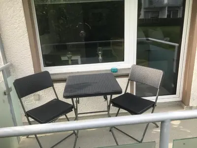 Ein Balkon oder eine Terrasse in der Unterkunft Tiny Apartment Bad Harzburg Leihfahrräder gratis Shuttleservice