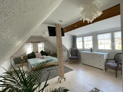 Ein Bett oder Betten in einem Zimmer der Unterkunft Villa Malzmühle 