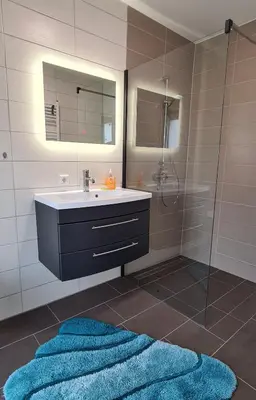 Ein Badezimmer in der Unterkunft Auf dem Reiterhof