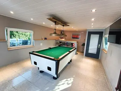 Ein Billardtisch in der Unterkunft Ferienwohnung Knebel