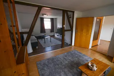 Ein Bett oder Betten in einem Zimmer der Unterkunft Ferienwohnung Bergblick -KEINE MONTEURE-