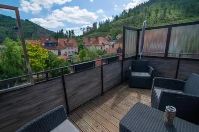 Ein allgemeiner Bergblick oder ein Berglick von der Ferienwohnung aus