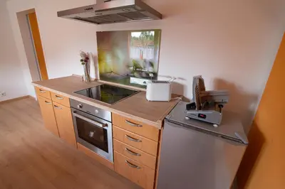 Küche/Küchenzeile in der Unterkunft Ferienwohnung Bergblick -KEINE MONTEURE-