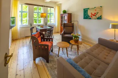 Ein Sitzbereich in der Unterkunft Haus Mittenmank am Marktplatz