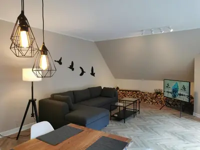 Ein Sitzbereich in der Unterkunft Ferienwohnung Gipfelstürmer