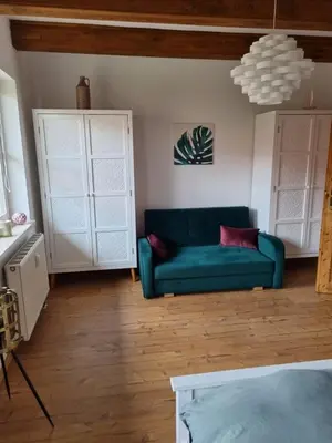 Ein Sitzbereich in der Unterkunft Domizil an der Huysburg