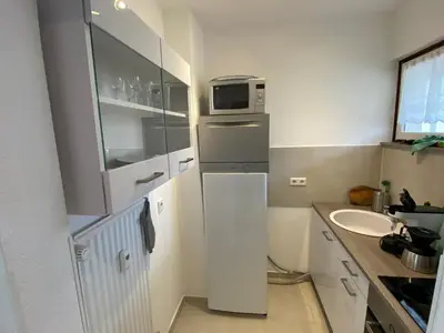 Küche/Küchenzeile in der Unterkunft Apartment Harzblick -NEU MODERNISIERT-