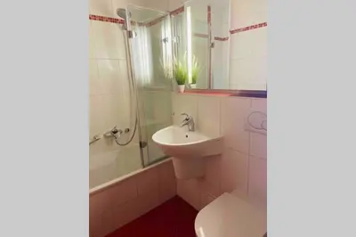 Ein Badezimmer in der Unterkunft Schönes ruhiges App mit Panoramablick auf den Harz