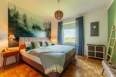 Ein Bett oder Betten in einem Zimmer der Unterkunft Hyggeglück Braunlage