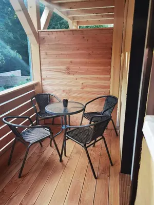 Ein Balkon oder eine Terrasse in der Unterkunft Ferienwohnungen im Mühlental