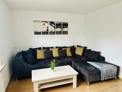 Ein Sitzbereich in der Unterkunft Haus Brockenblick #Garten #ruhige Lage #PS 5 #Netflix von Harztraveler