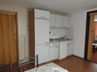 Küche/Küchenzeile in der Unterkunft Harzblick