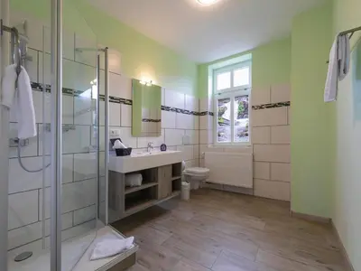 Ein Badezimmer in der Unterkunft Ferienwohnung Fachwerktraum, Wernigerode