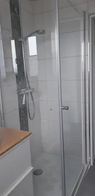 Ein Badezimmer in der Unterkunft Ferienwohnung Harzer Wolf in Goslar/Sudmerberg