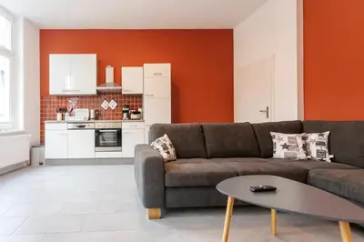 Küche/Küchenzeile in der Unterkunft WR Rote Ferienwohnung in der alten Apotheke