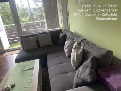 Ein Sitzbereich in der Unterkunft Fewo Vierjahreszeiten