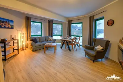 Ein Sitzbereich in der Unterkunft Auszeit-im-Harz Haus 5 Wohnung 32