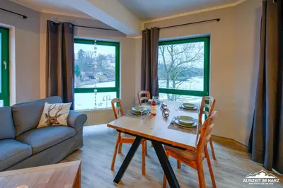 Ein Sitzbereich in der Unterkunft Auszeit-im-Harz Haus 5 Wohnung 32