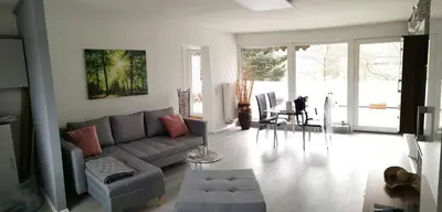 Ein Sitzbereich in der Unterkunft Fewo Penthouse am Wildpark