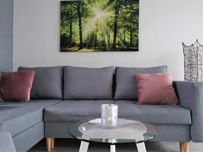 Ein Sitzbereich in der Unterkunft Fewo Penthouse am Wildpark