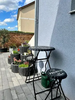 Ein Balkon oder eine Terrasse in der Unterkunft Wanderunterkunft am Hexentanzplatz O