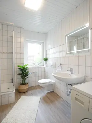 Ein Badezimmer in der Unterkunft EUPHORAS - Gemütliches Apartment in zentraler Lage