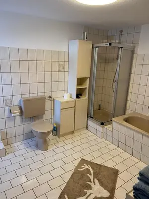 Ein Badezimmer in der Unterkunft Bergmannsruh OG
