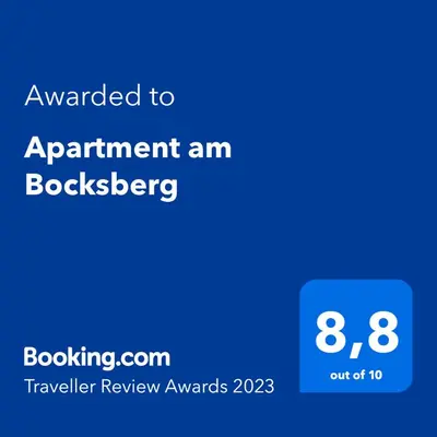 Ein Zertifikat, Auszeichnung, Logo oder anderes Dokument, das in der Unterkunft Apartment am Bocksberg ausgestellt ist