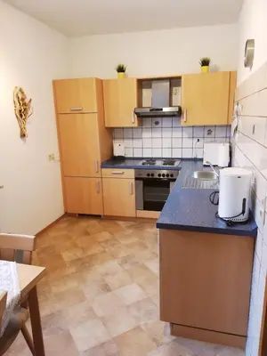 Küche/Küchenzeile in der Unterkunft Ferienwohnung Kroeschell
