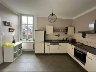 Küche/Küchenzeile in der Unterkunft Ferienwohnung Leonie