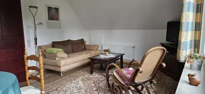 Ein Sitzbereich in der Unterkunft Fewo Esche 2