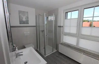 Ein Badezimmer in der Unterkunft Haus HarzHirsch