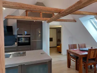 Küche/Küchenzeile in der Unterkunft Ferienwohnung am Jungbrunnen 3