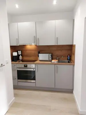 Küche/Küchenzeile in der Unterkunft Ferienwohnung am Jungbrunnen 2